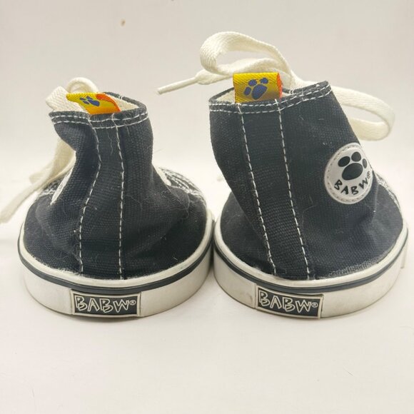 Build-A-Bear Workshop Black High-Top Sneakers White Laces & Stitching - Picture 6 of 7
